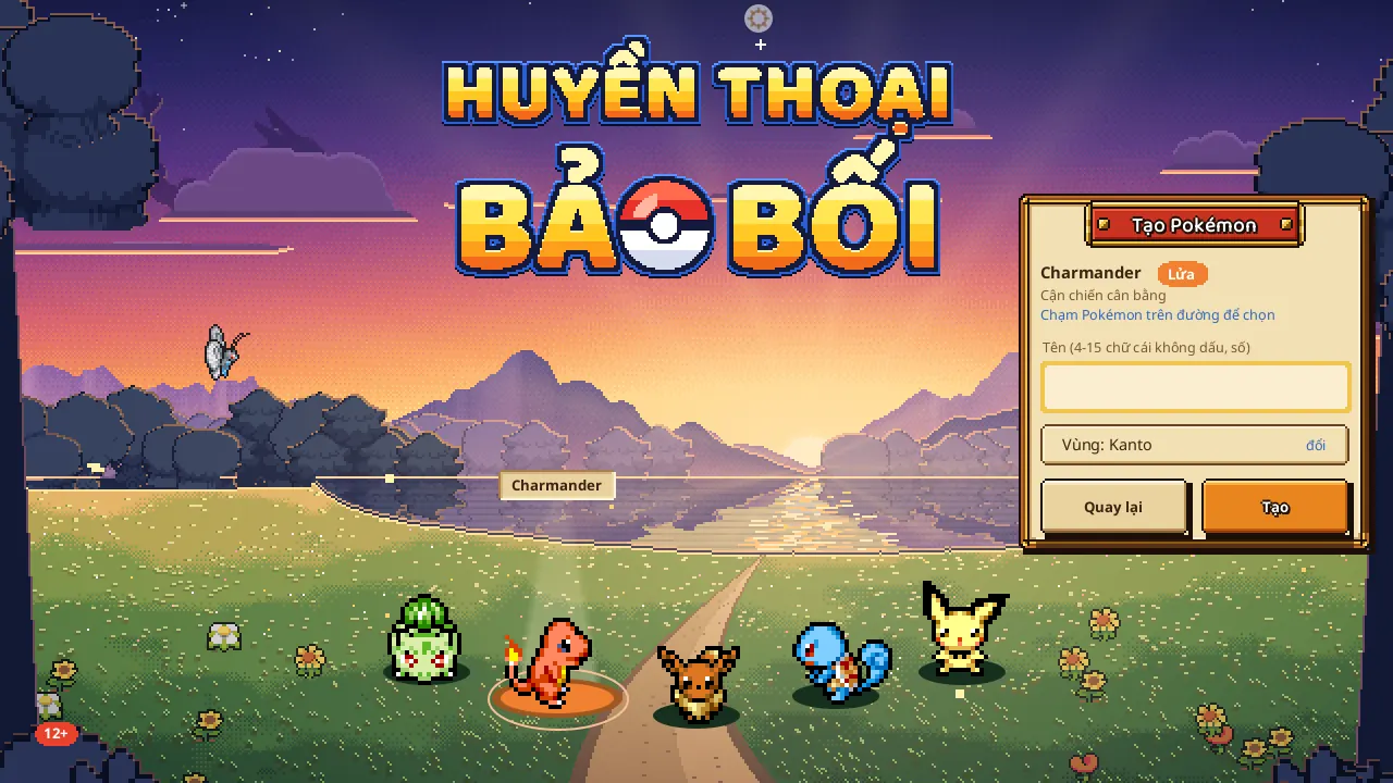 Ảnh trong game: Chọn Pokémon khởi đầu