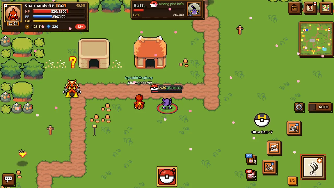 Ảnh trong game: Thu phục Pokémon