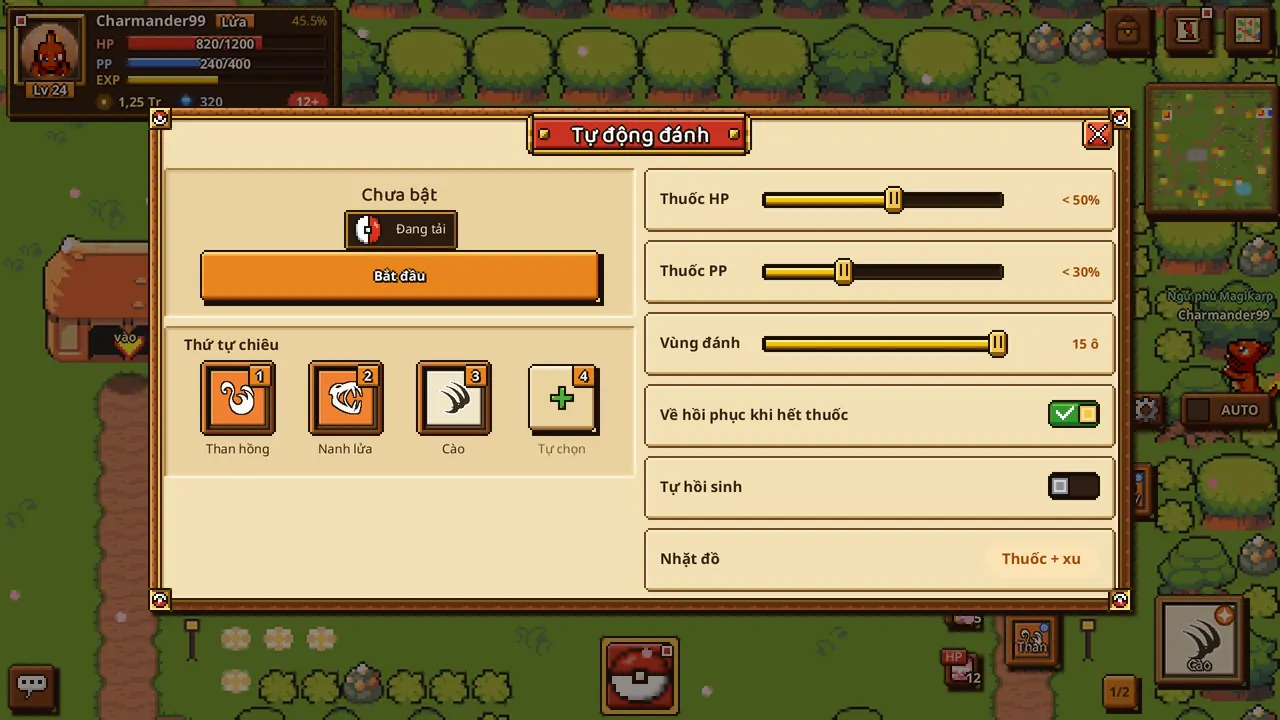 Ảnh trong game: Tự động đánh